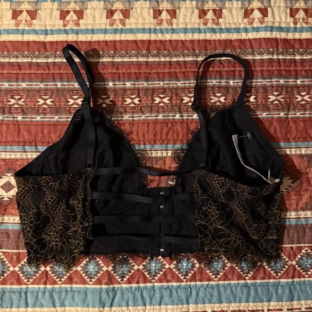 Free People Black Lace Bralette size medium